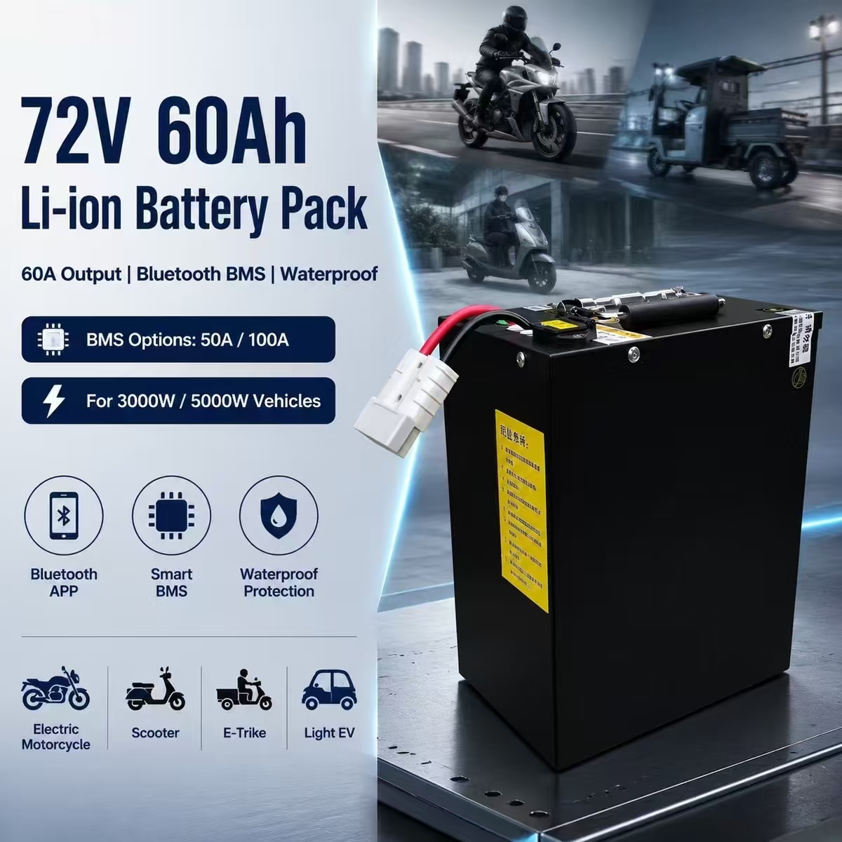 72V 60Ah Lifepo4 Battery Pack - 72V 60Ah 60A li-ion lithium Polymer