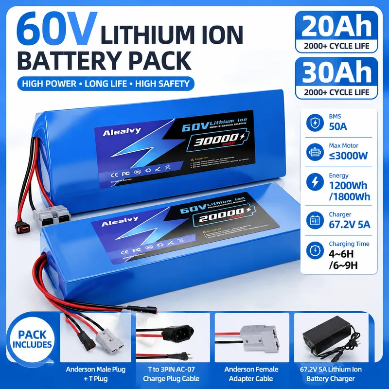60V 30Ah Electric Scooter Battery - Aleaivy 60V 20AH 30AH 21700 Lithium