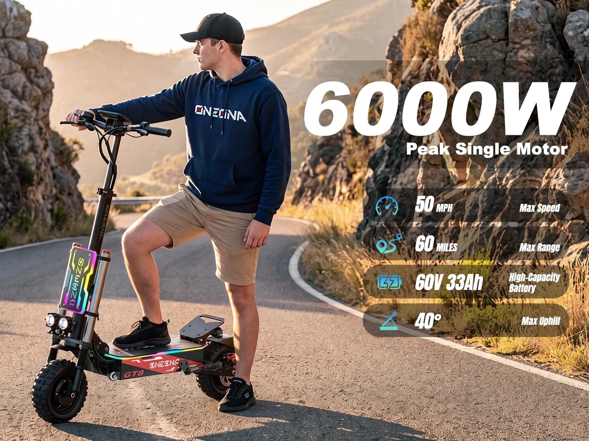 ONECNA NEW GT8PRO Adult Electr - 60V 5600W Dual Motor Electric Scooter ulasan dan harga