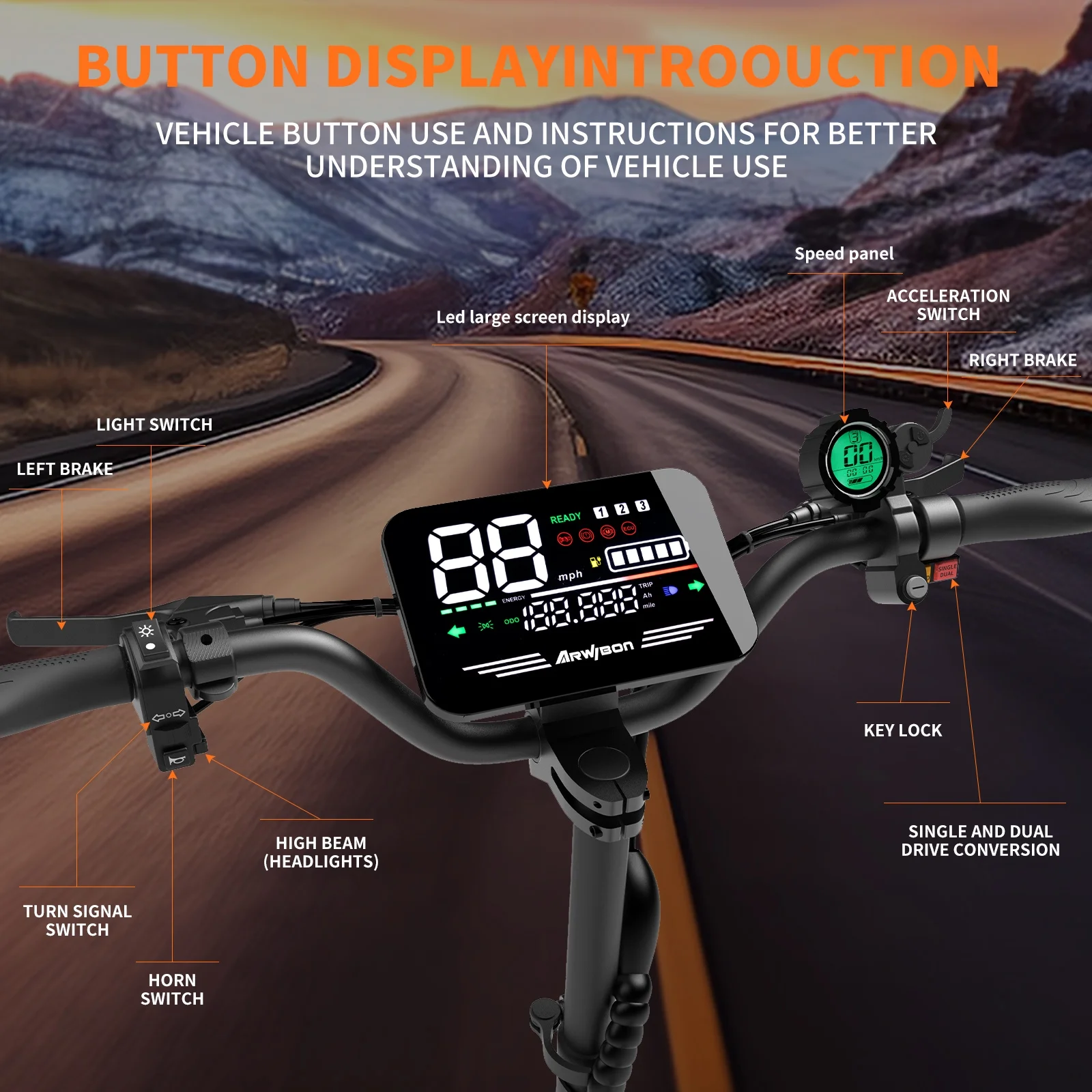 Arwibon 5600W Adult Electric S - 60V 5600W Dual Motor Electric Scooter ulasan dan harga