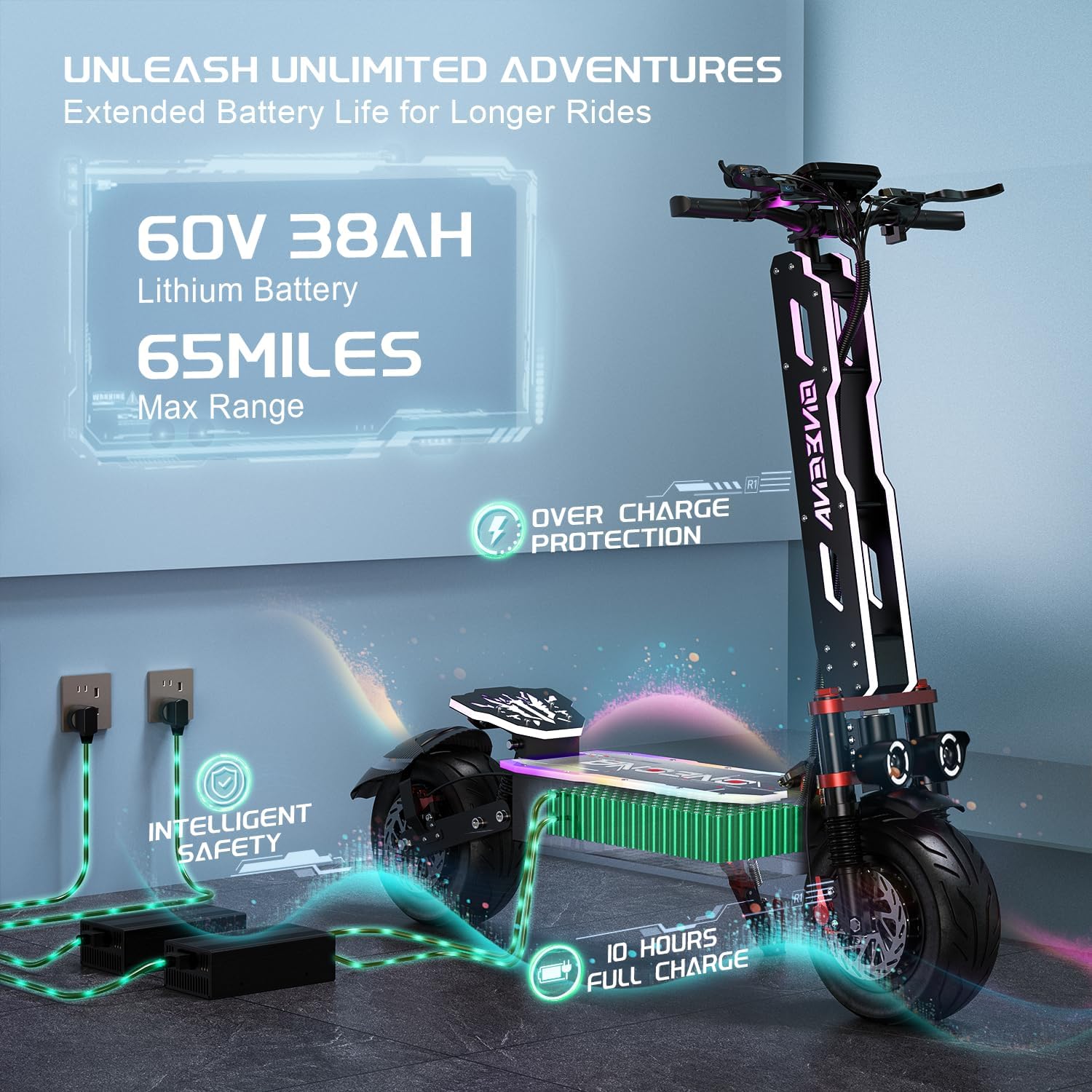 ONECNA NEW GT9 GT8 GT7 Adult E - 60V 5600W Dual Motor Electric Scooter ulasan dan harga
